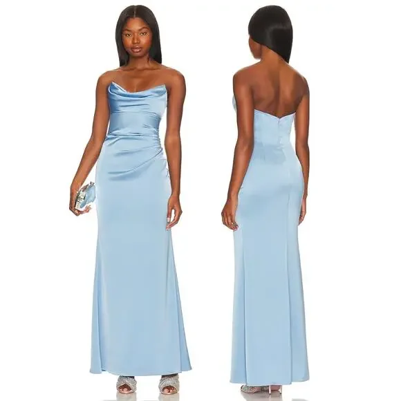 Katie May | Dresses | Katie May Taylor Strapless Gown Bodice Satin Party  Formal Gala Prom Blue Xs | Poshmark
